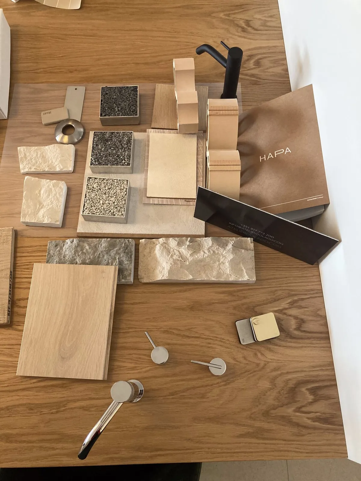 Material palette at the atelier